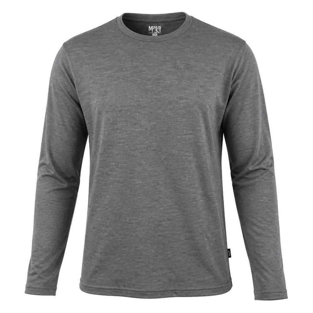 Minus33 Shirt Mens 2XL Merino Wool Chocorua Midweight Crew Base Layer L/S Grey
